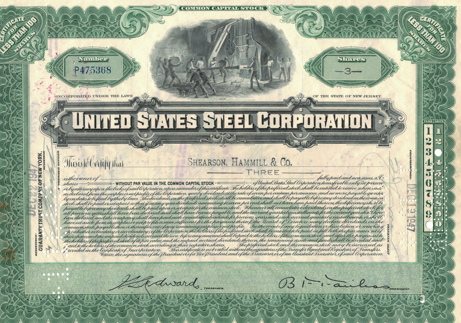 United States Steel share certificate-1947