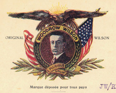 Marcel Colin, Bruxelles, gravure op hun briefpapier van Woodrow Wilson, Amerikaanse president.