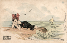 Kirchner: Enfants de la Mer, picture postcard