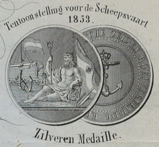 zilveren medaille, 1853, tentoonstelling voor de scheepvaart