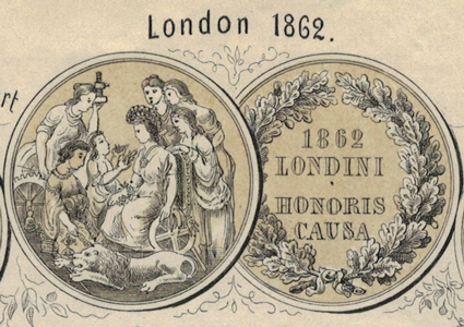 medaille tentoonstelling in Londen, 1862
