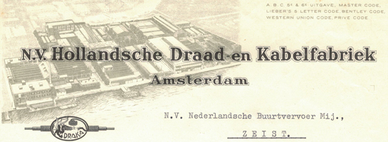 DRAKA brief  uit 1954 aan de Nederlandsche Buurtvervoer Mij.