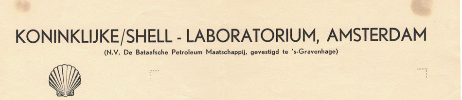 Koninklijke / Shell laboratorium, Amsterdam, brief uit 1951