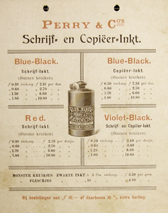 Perry-inkt-reclame, 1904