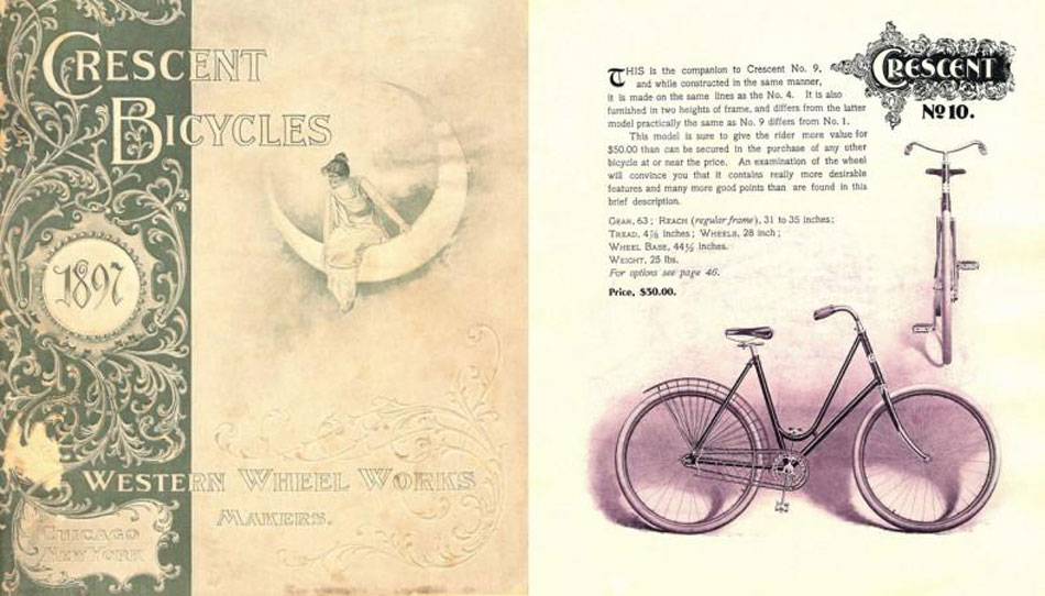 Crescent Bicycle poster uit 1897