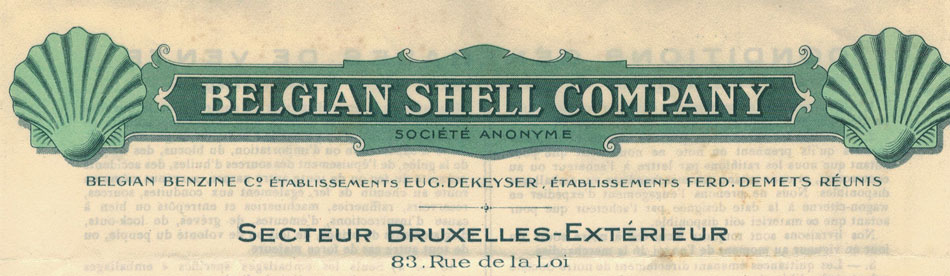 Belgian Shell Company, invoice from 1930