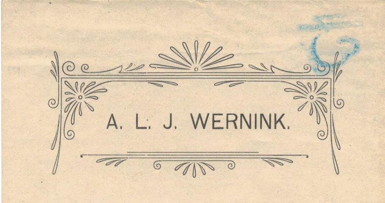 A.L.J. Wernink, Glas en Spiegelglas, Deventer, ontvangstbewijs uit 1903