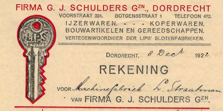nota uit 1922 van Schulders te Dordrecht