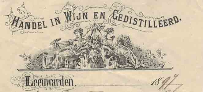 F. Pranger, Leeuwarden, Handel in Wijnen en gedistilleerd, nota uit 1897
