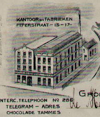 Tammes kantoor en fabriek in de Peperstraat te Groningen