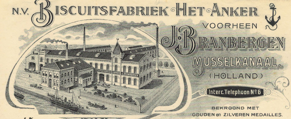 Biscuitfabriek Het Anker te Musselkanaal, rekening uit 1915
