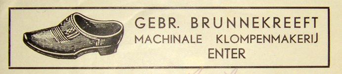 Brunnekreeft Machinale Klompenmakerij te Enter, rekening uit 1941