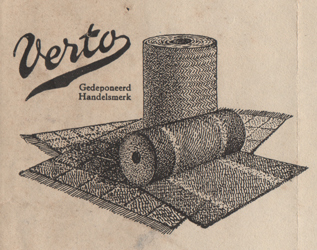 Verto tapijt - rekening uit 1935 met afbeelding van tapijt