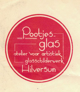 Pootjesglas, Hilversum, rekening uit 1959: logo