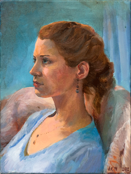 meisje in blauwe jur, door Catharina Nieuwenhout