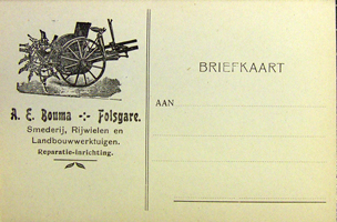 Bouma, Smederij te Folsgare (Fr), briefkaart