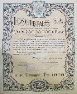 Los Certales, Accion de Fundador, Madrid, 1947