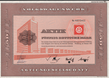 Volkswagenwerk  Aktie 1966