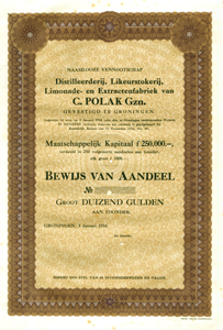 C. Polak Gzn aandeel 1916