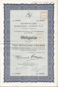 koninklijke Scholten, Foxhol N.V., Obligatie uit 1963