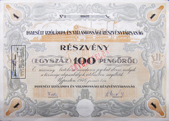 aandeel TUNGSRAM, Hongarije 1946