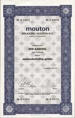 drukkerij Mouton, bewijs van aandeel