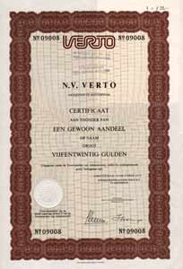 VERTO certificaat 1975