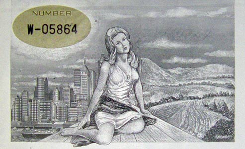 Builders Investment Group share engraving of beautiful woman